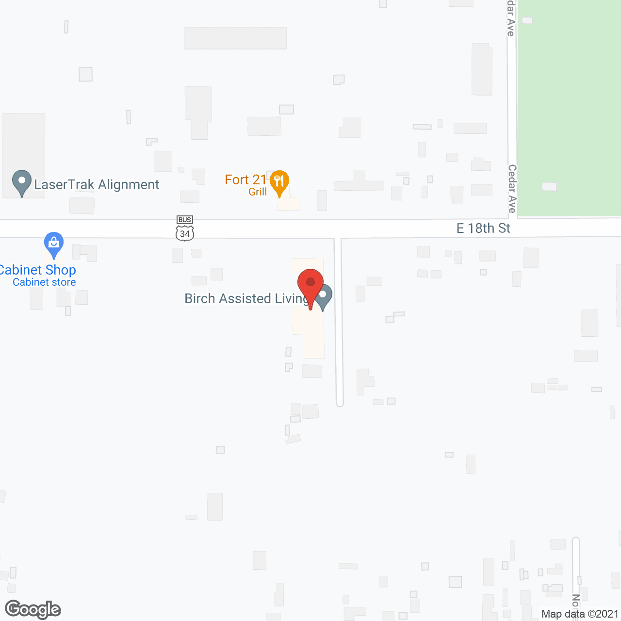 Map of the neighborhood around Birch Assisted Living