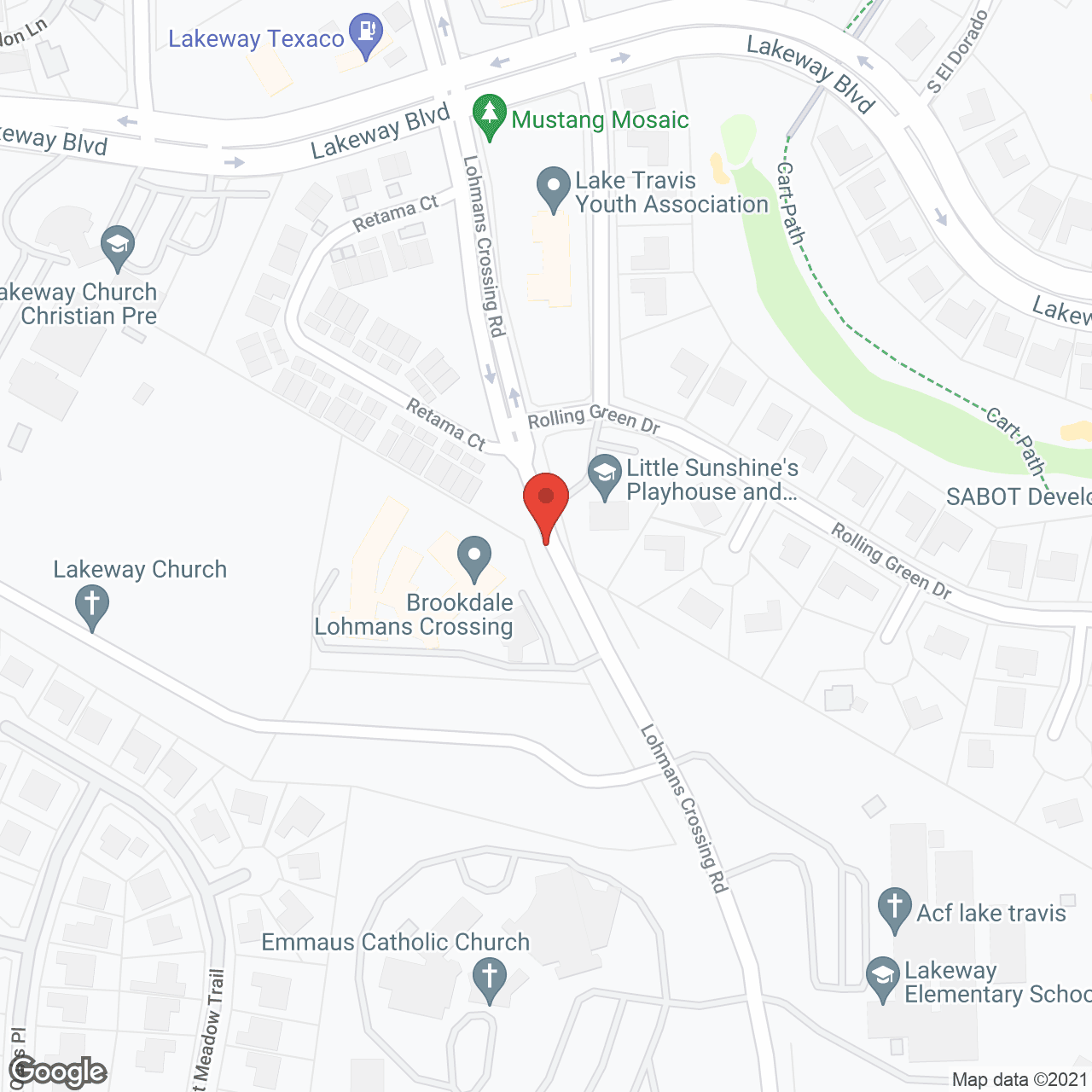 Map of the neighborhood around Brookdale Lohmans Crossing
