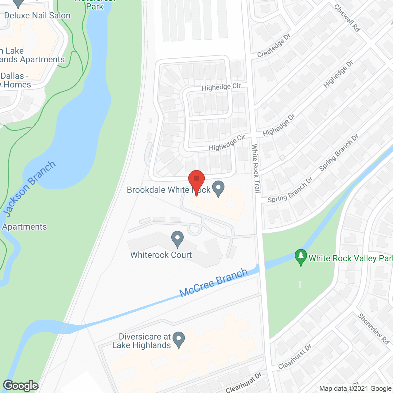Map of the neighborhood around Brookdale White Rock