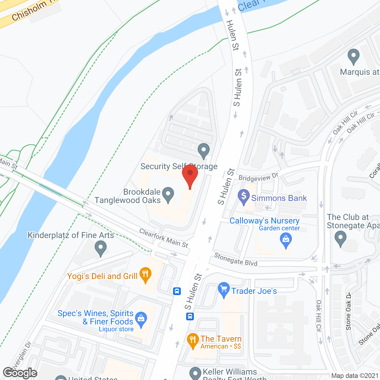 Map of the neighborhood around Brookdale Tanglewood Oaks