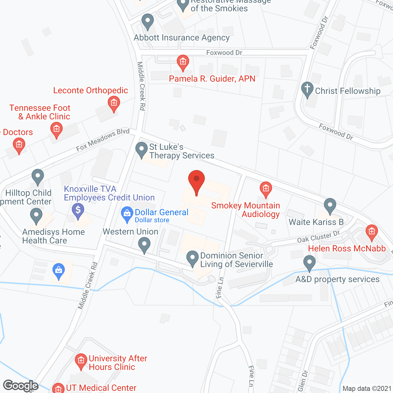 Map of the neighborhood around Brookdale Sevierville