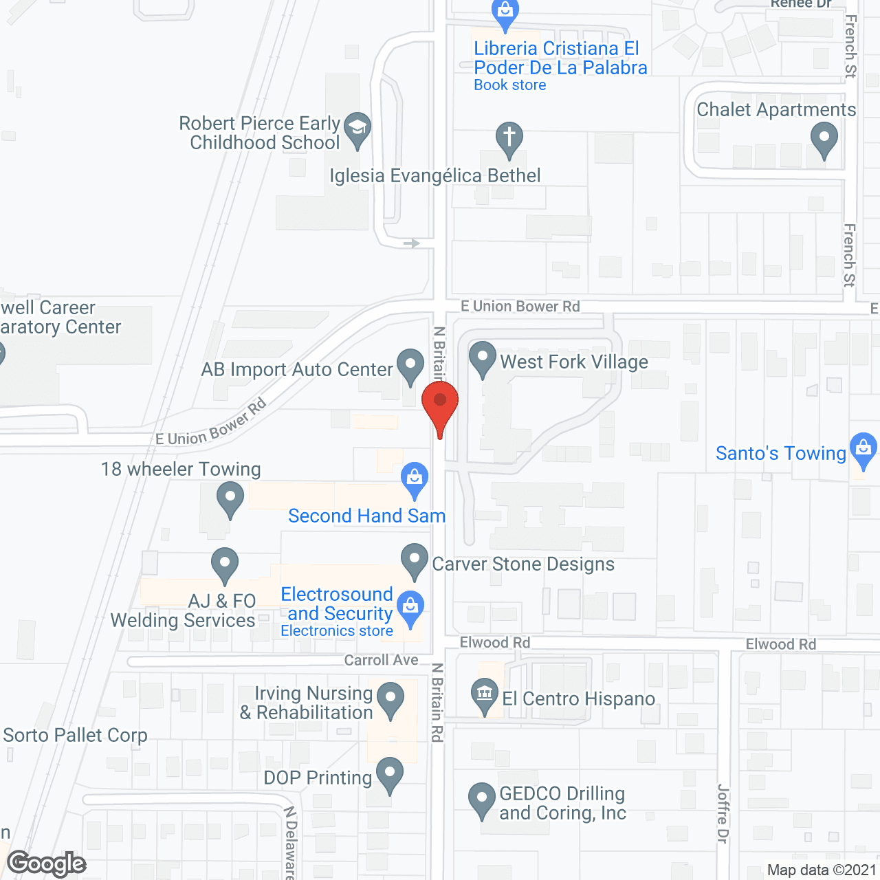 Map of the neighborhood around West Fork Village Irving