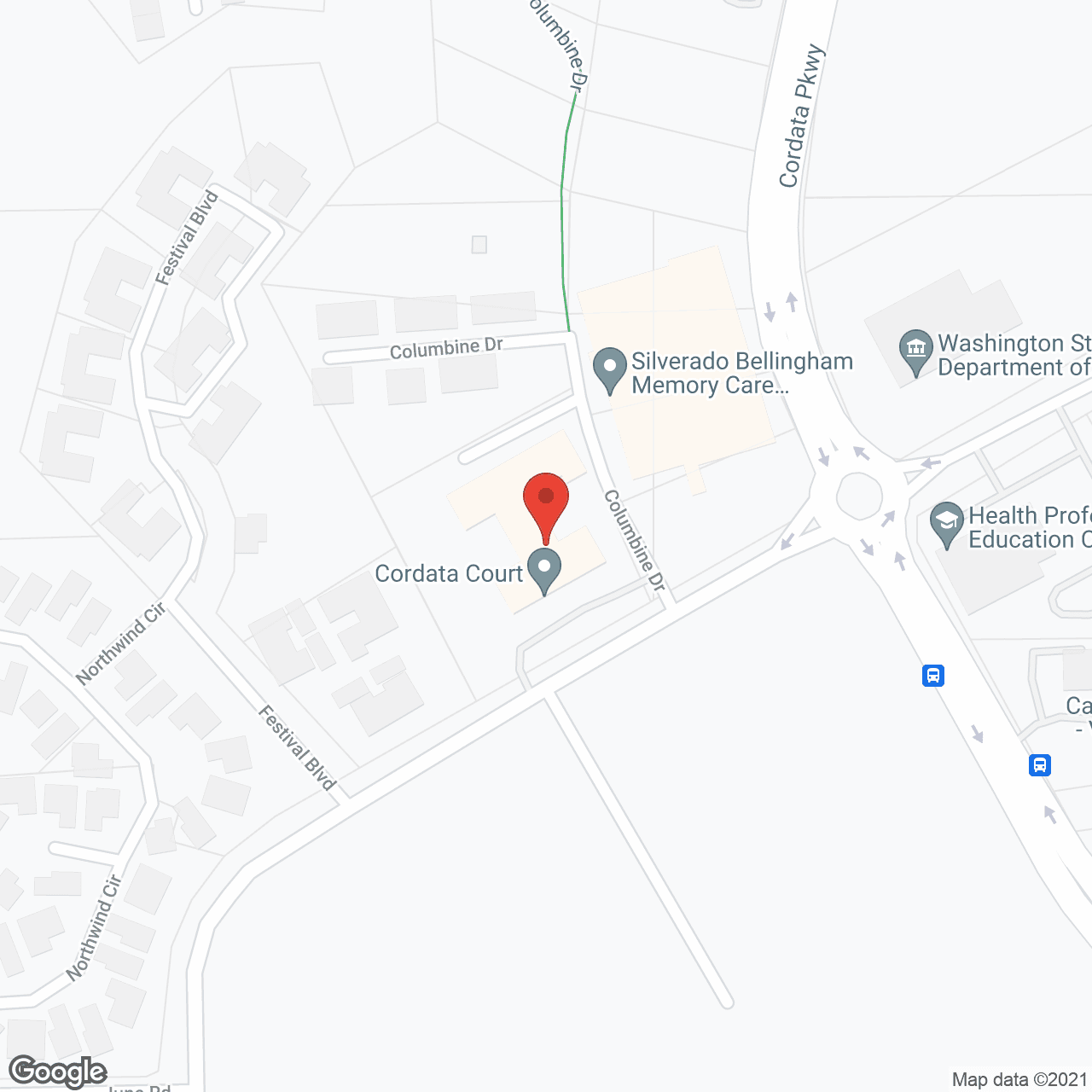 Map of the neighborhood around Cordata Court
