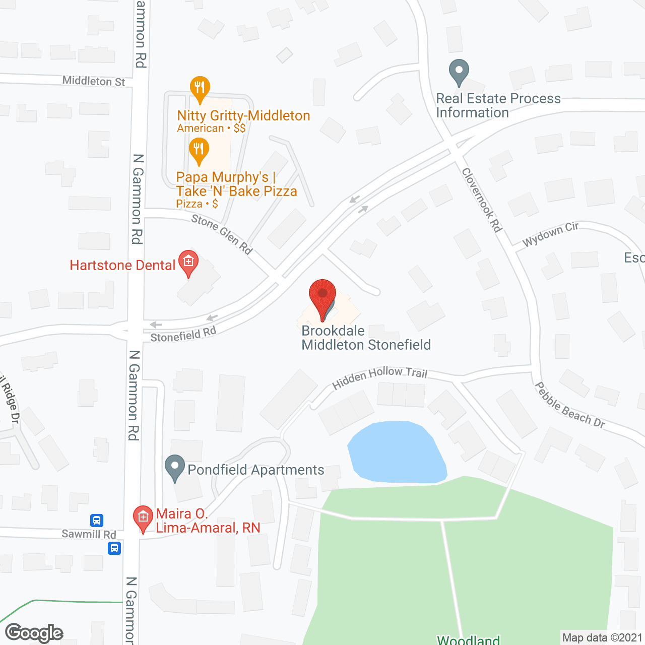 Map of the neighborhood around Brookdale Middleton Stonefield