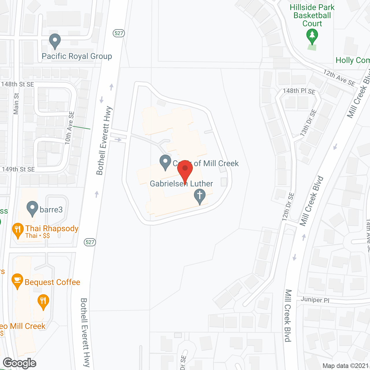 Map of the neighborhood around Cogir of Mill Creek
