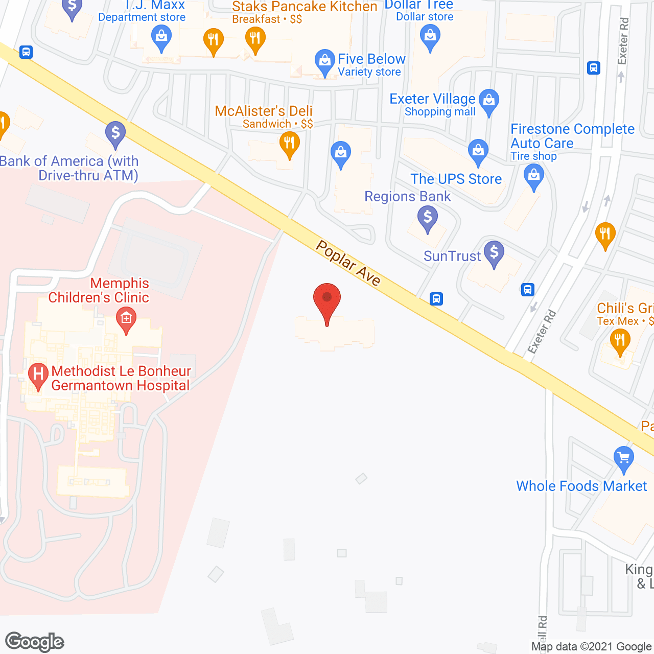 Map of the neighborhood around Brookdale Germantown