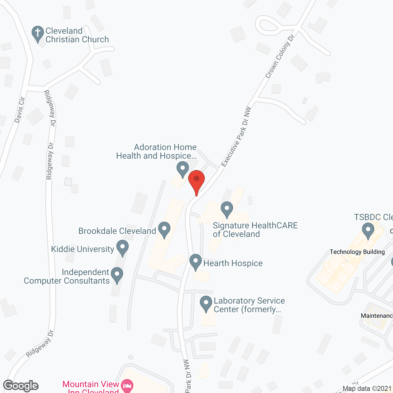 Map of the neighborhood around Brookdale Cleveland