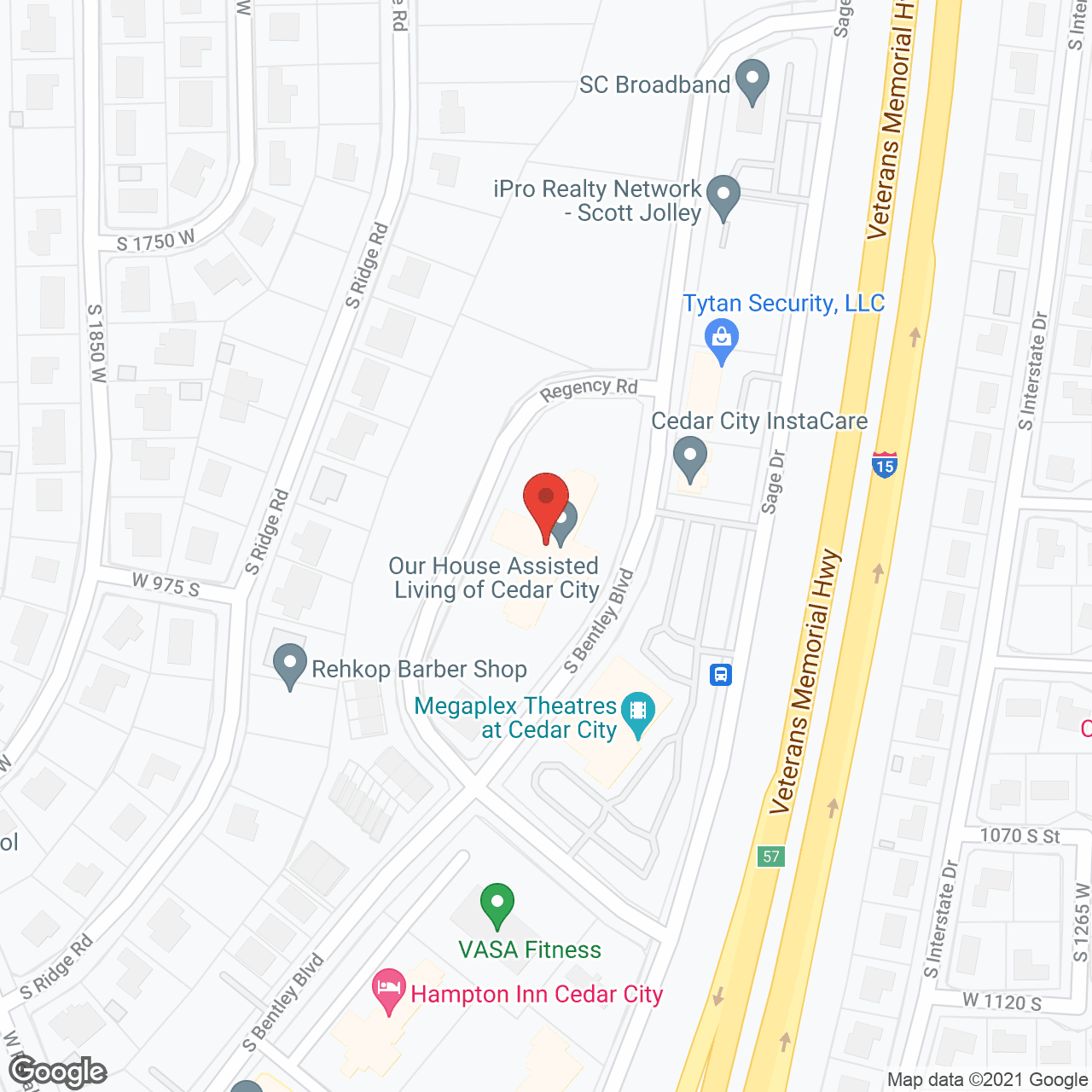 Map of the neighborhood around Our House Assisted Living of Cedar City