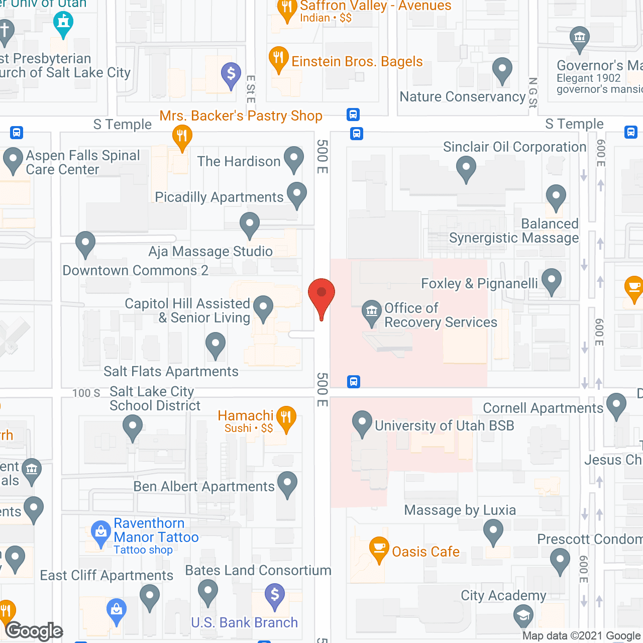 Map of the neighborhood around Capitol Hill Senior Living