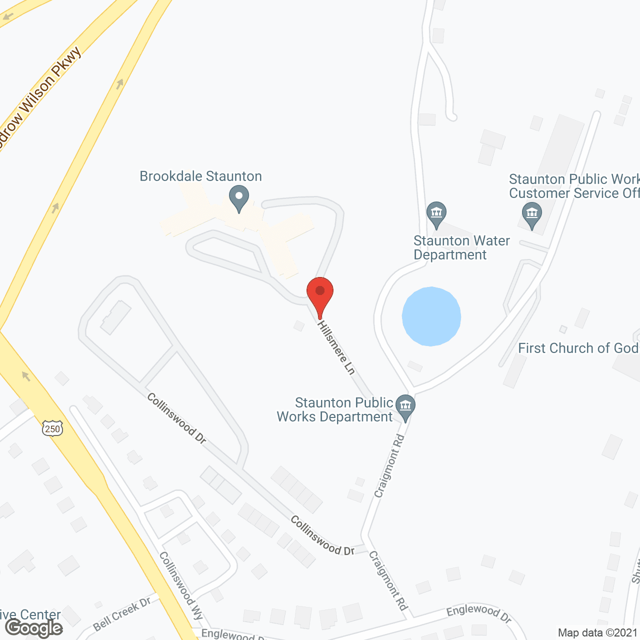 Map of the neighborhood around Brookdale Staunton