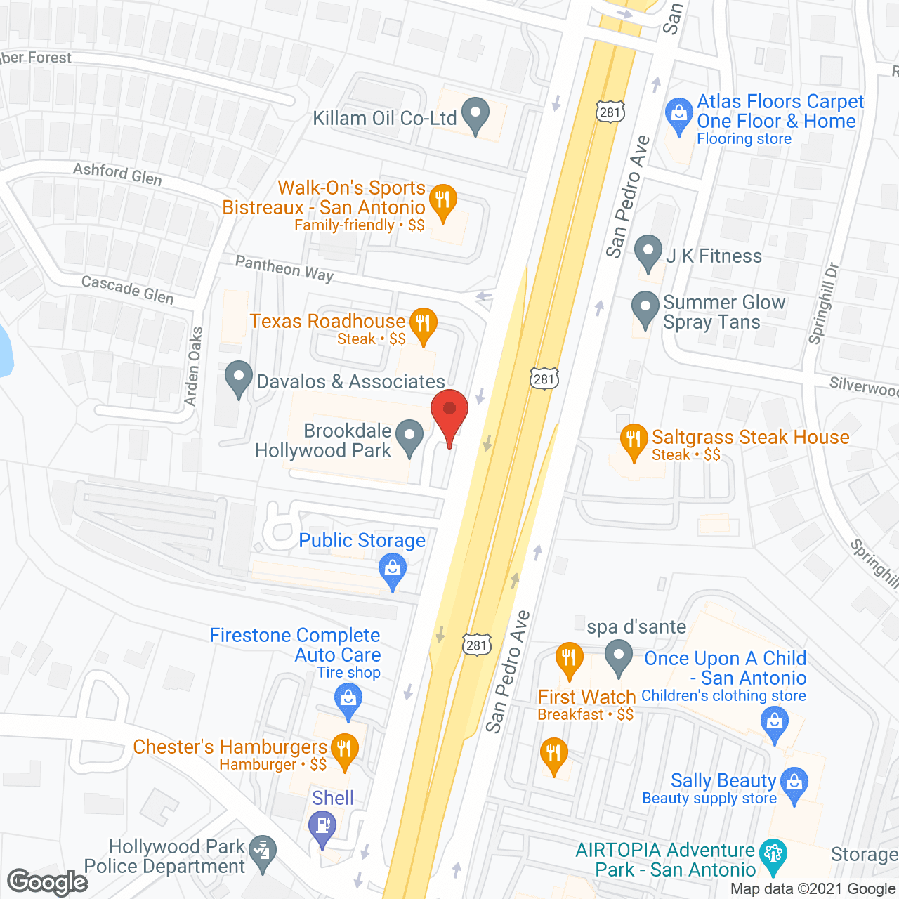 Map of the neighborhood around Brookdale Hollywood Park