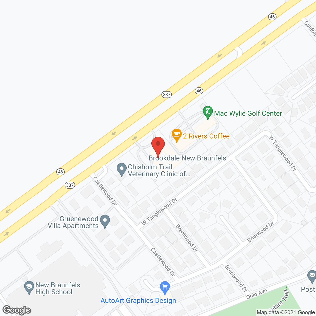 Map of the neighborhood around Brookdale New Braunfels