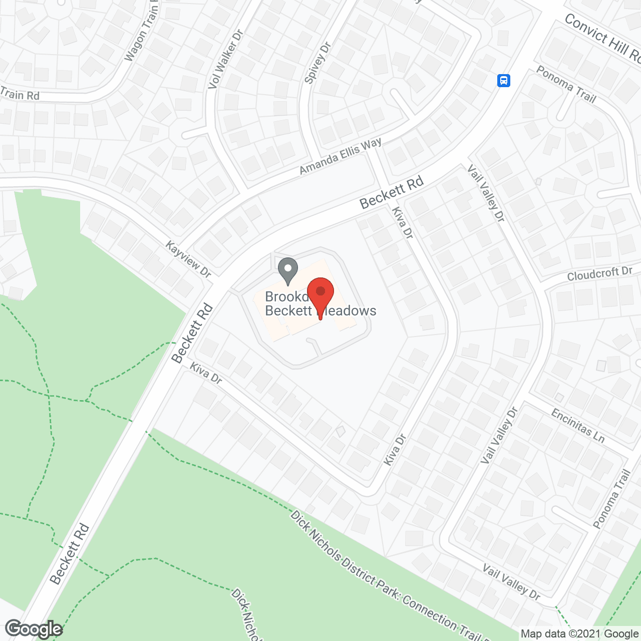 Map of the neighborhood around Brookdale Beckett Meadows