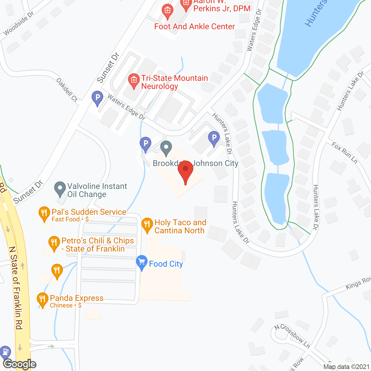 Map of the neighborhood around Brookdale Johnson City