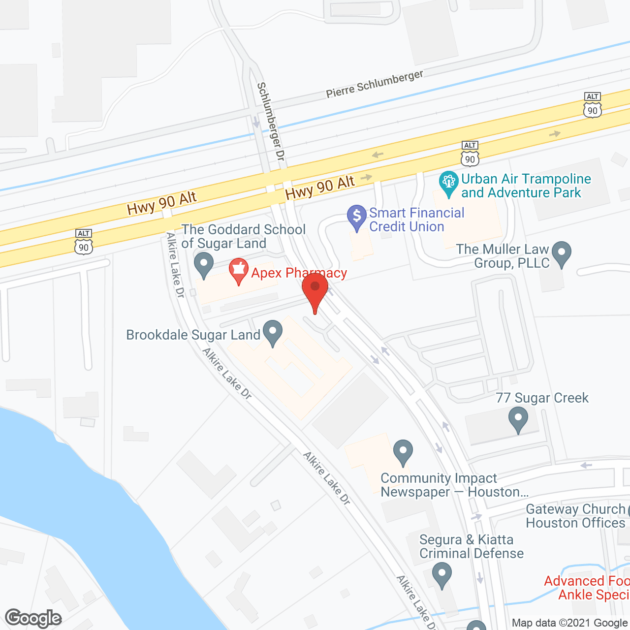 Map of the neighborhood around Brookdale Sugar Land