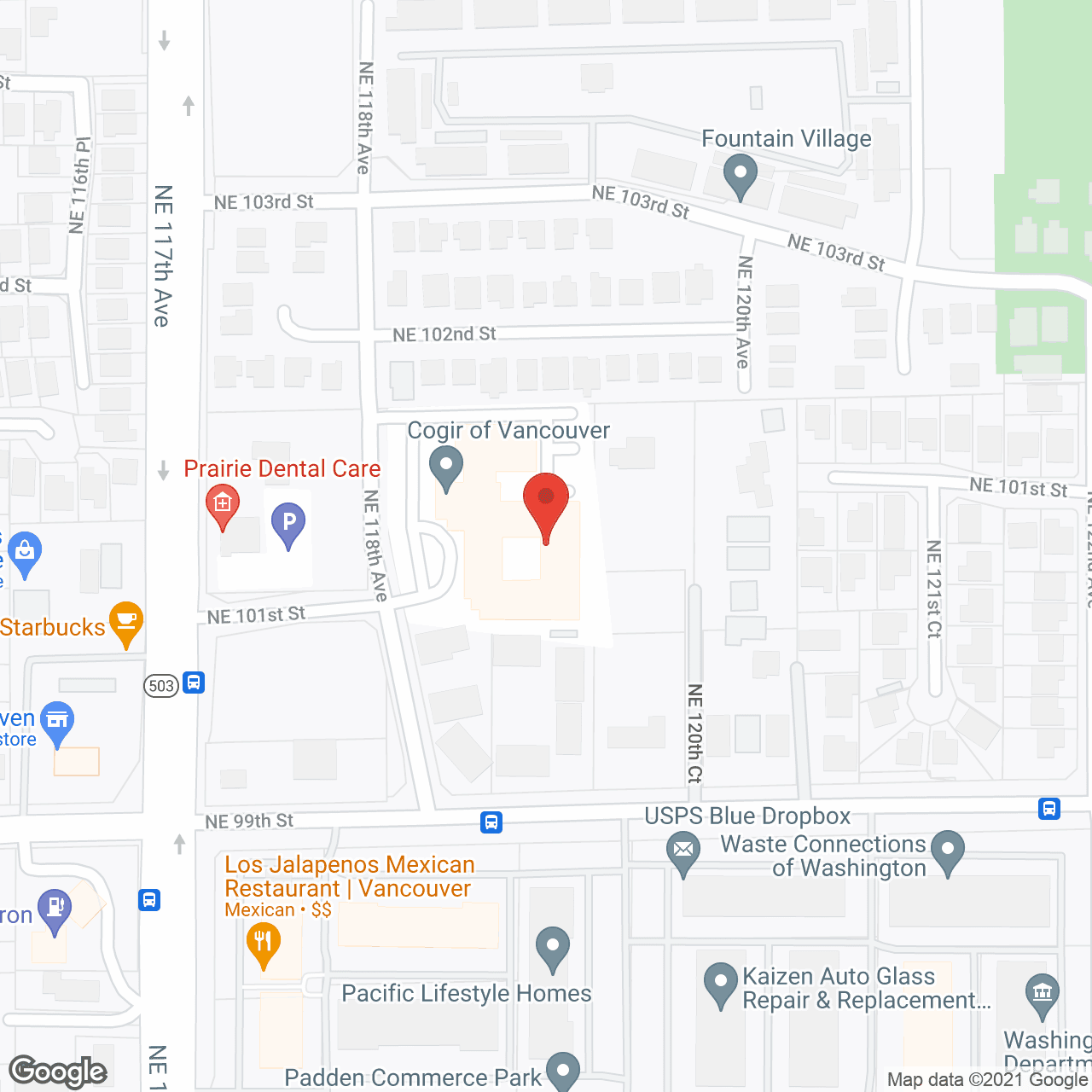 Map of the neighborhood around Cogir of Vancouver Senior Living