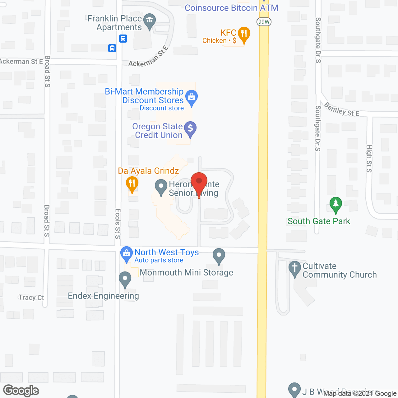 Map of the neighborhood around Heron Pointe Senior Living