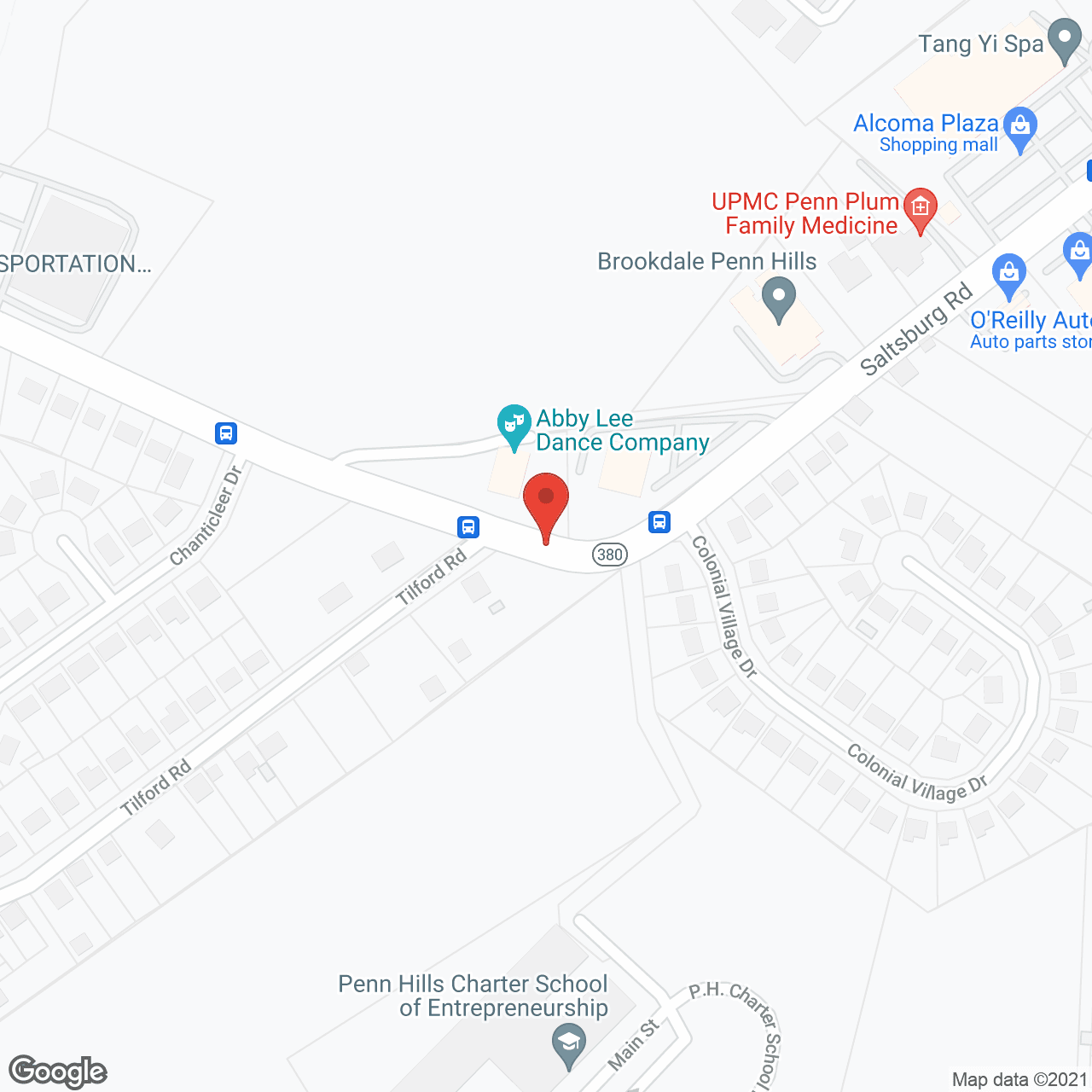 Map of the neighborhood around Brookdale Penn Hills