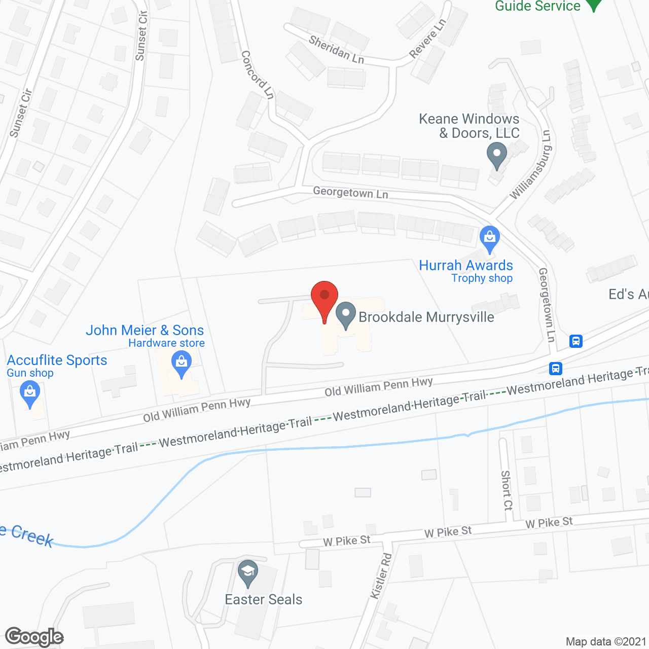 Map of the neighborhood around Brookdale Murrysville