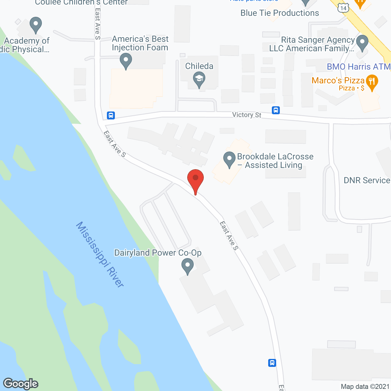 Map of the neighborhood around Brookdale LaCrosse (MC)