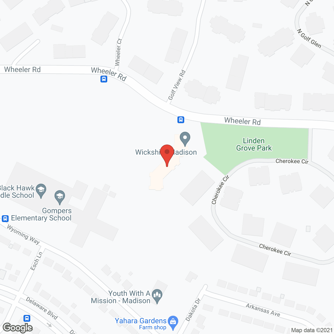Map of the neighborhood around Eden Vista Madison