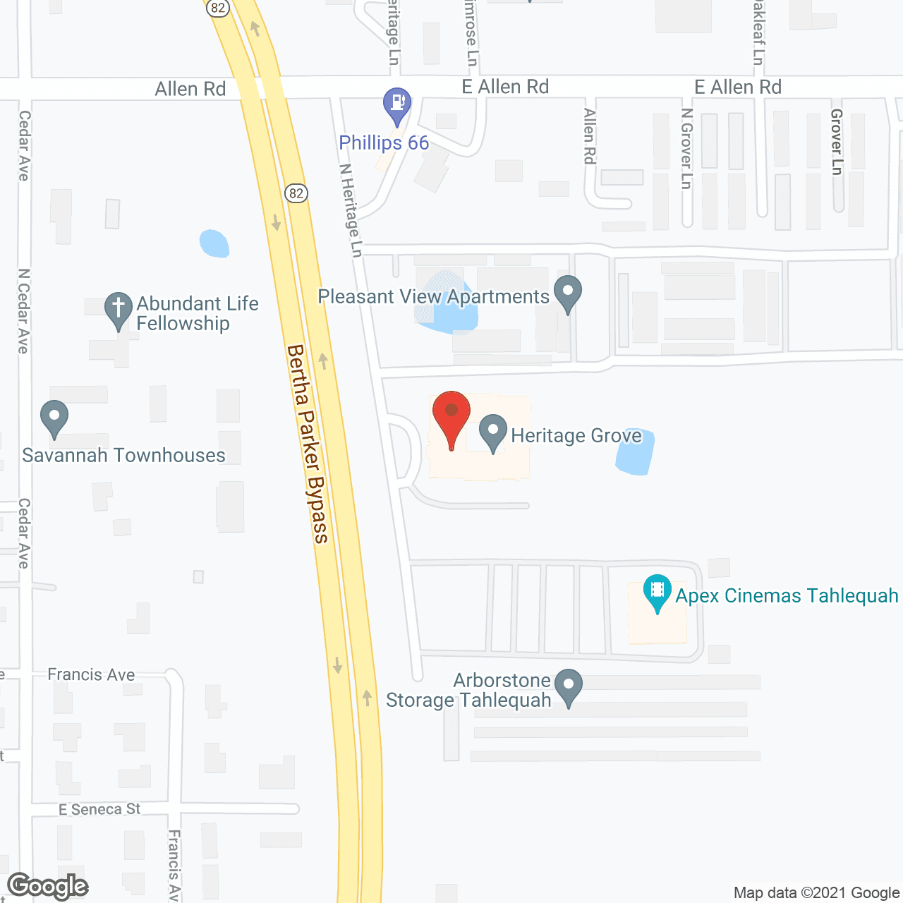 Map of the neighborhood around Heritage Grove at Tahlequah Assisted Living