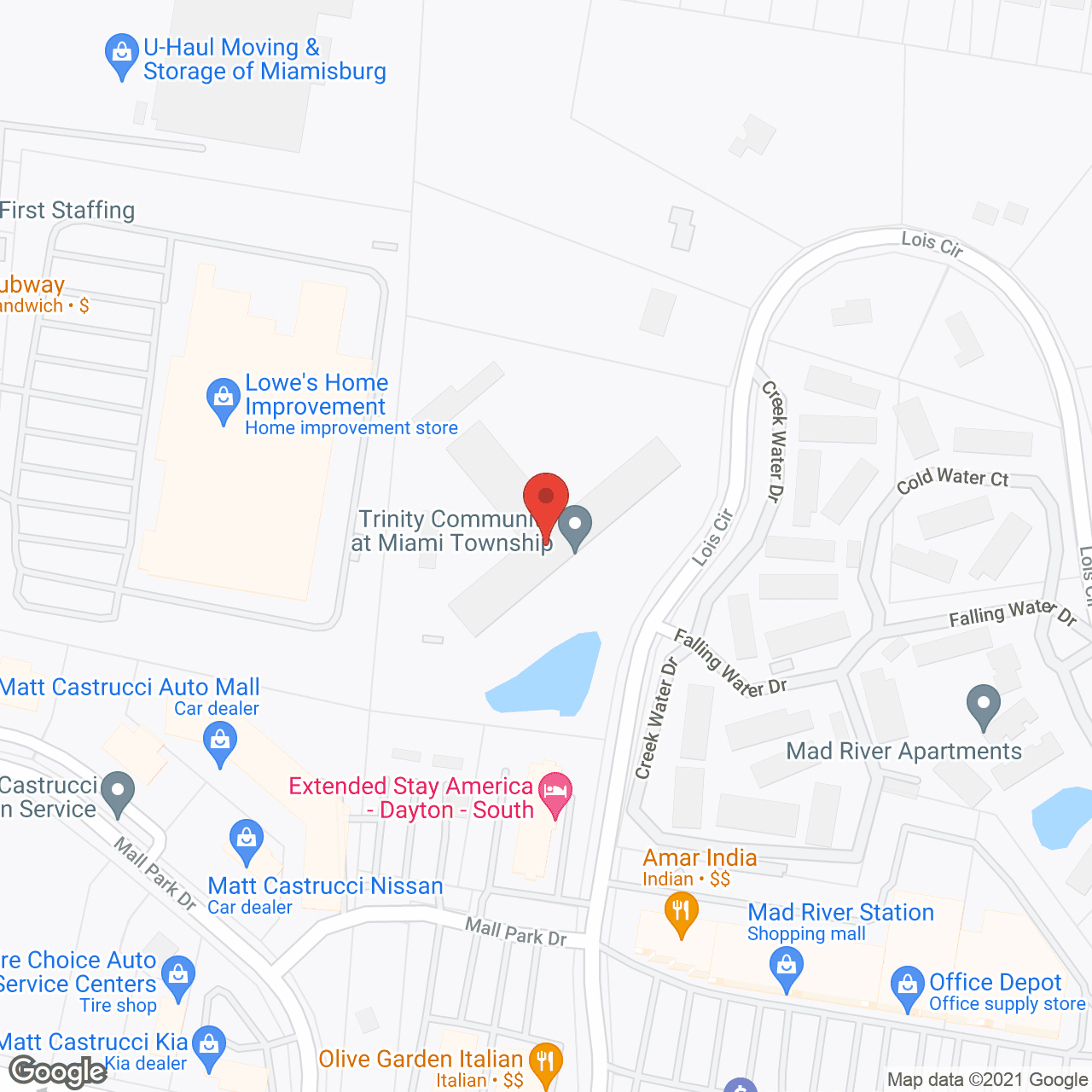 Map of the neighborhood around Trinity Community at Miami Township