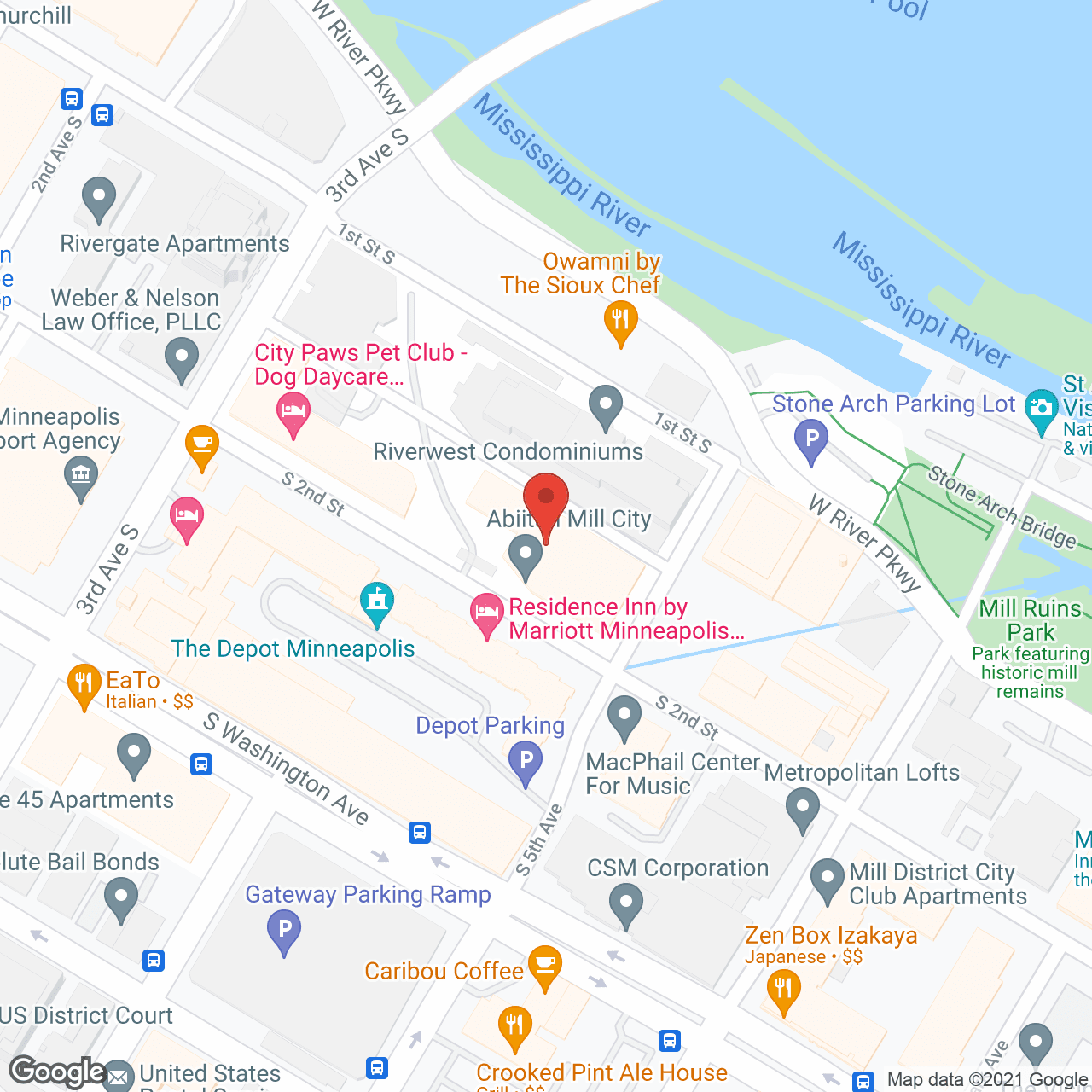 Map of the neighborhood around Abiitan Mill City