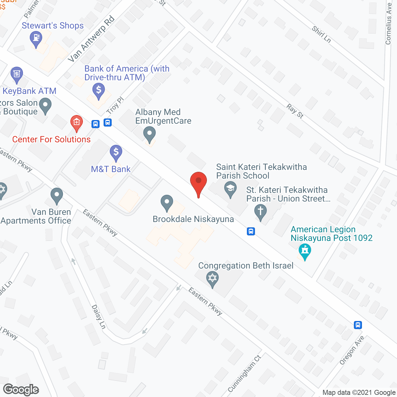 Map of the neighborhood around Brookdale Niskayuna