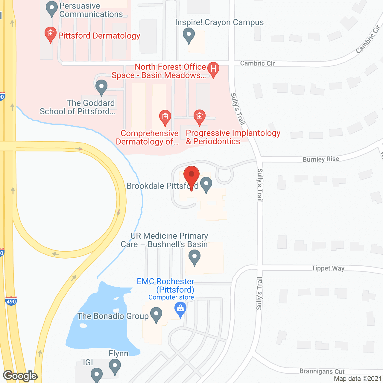 Map of the neighborhood around Brookdale Pittsford