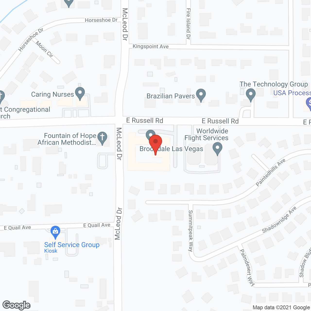 Map of the neighborhood around Brookdale Las Vegas