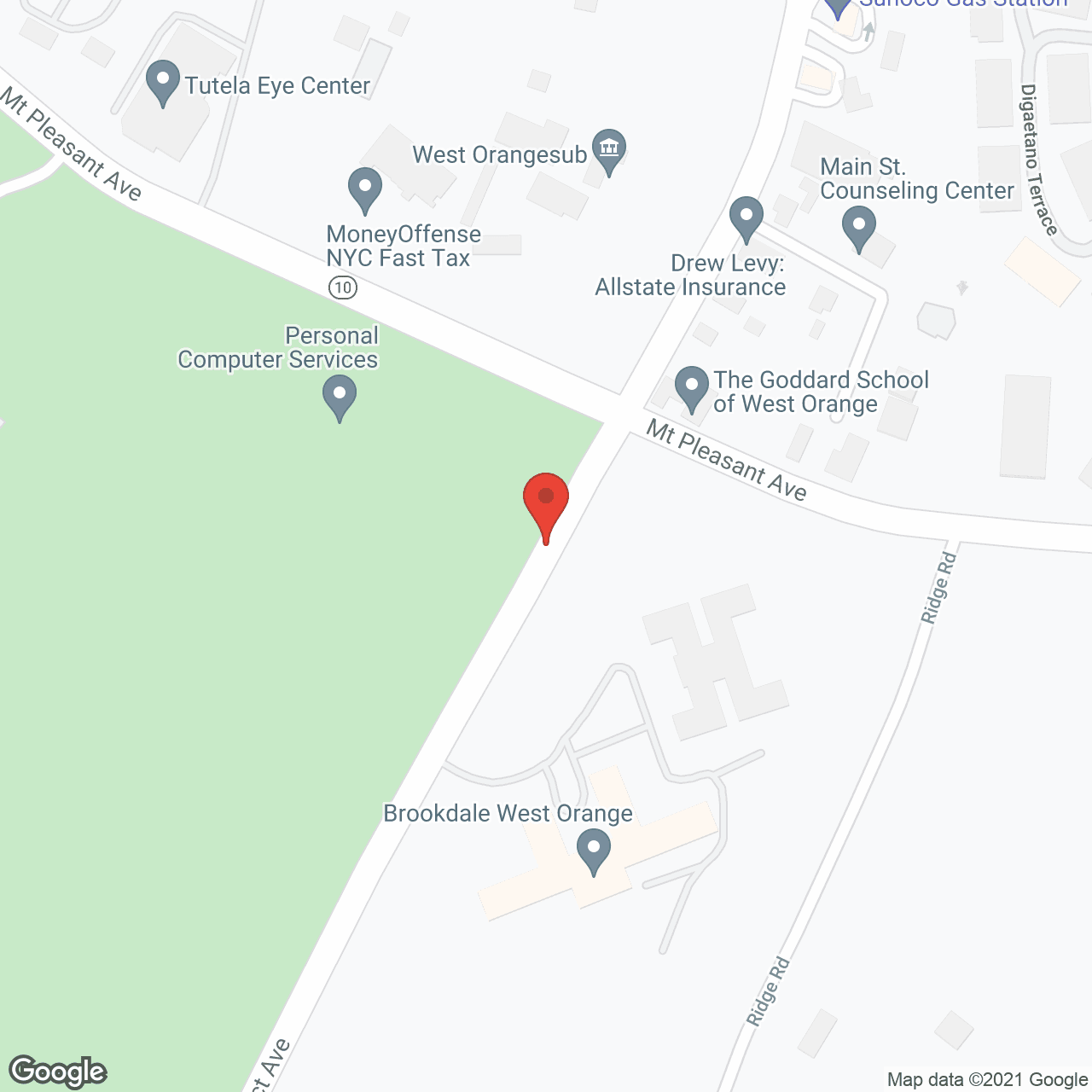 Map of the neighborhood around Brookdale West Orange