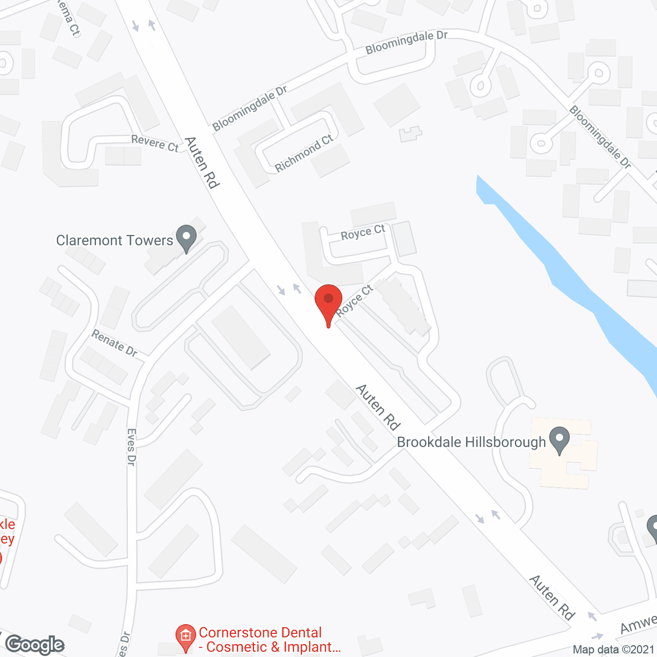 Map of the neighborhood around Brookdale Hillsborough