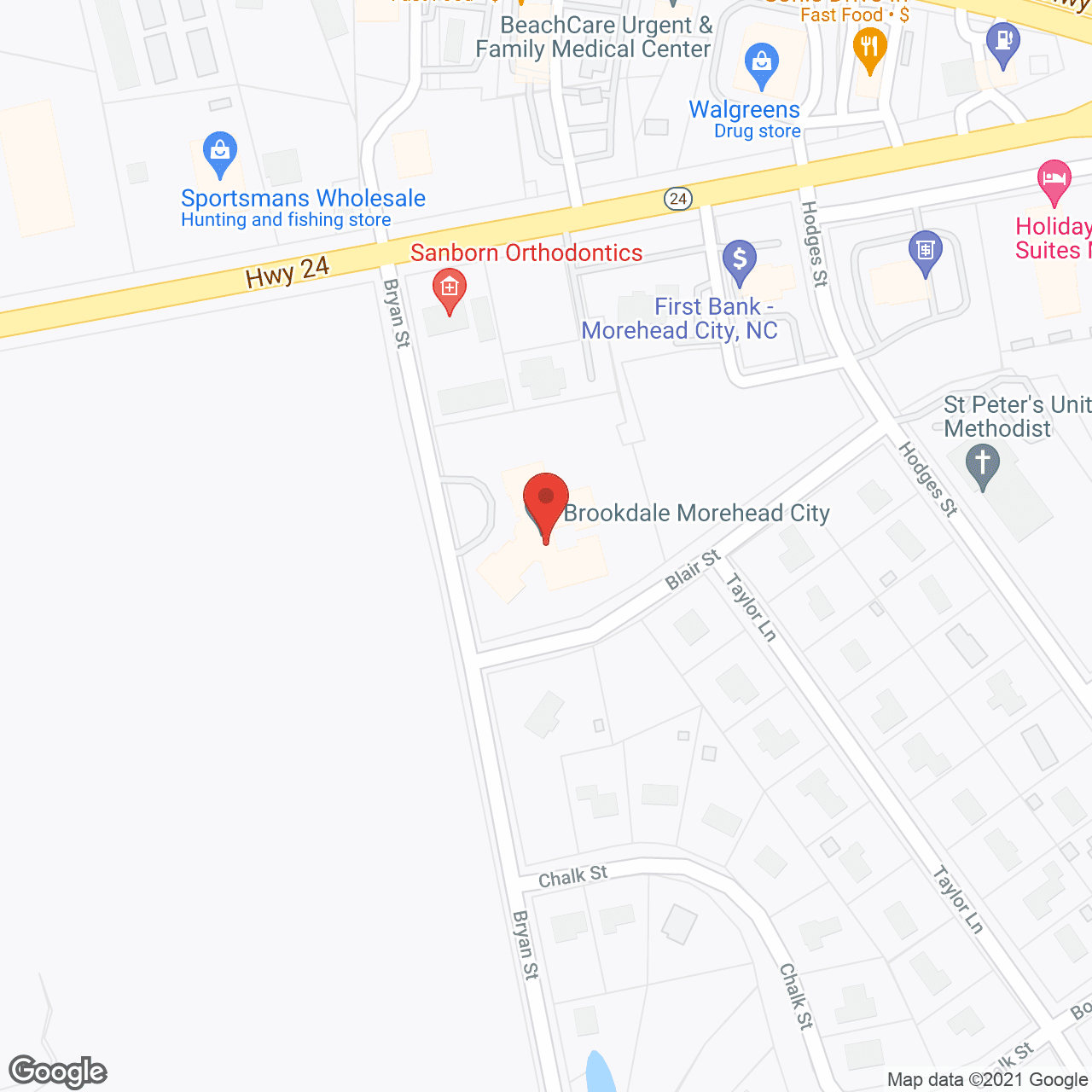 Map of the neighborhood around Brookdale Morehead City