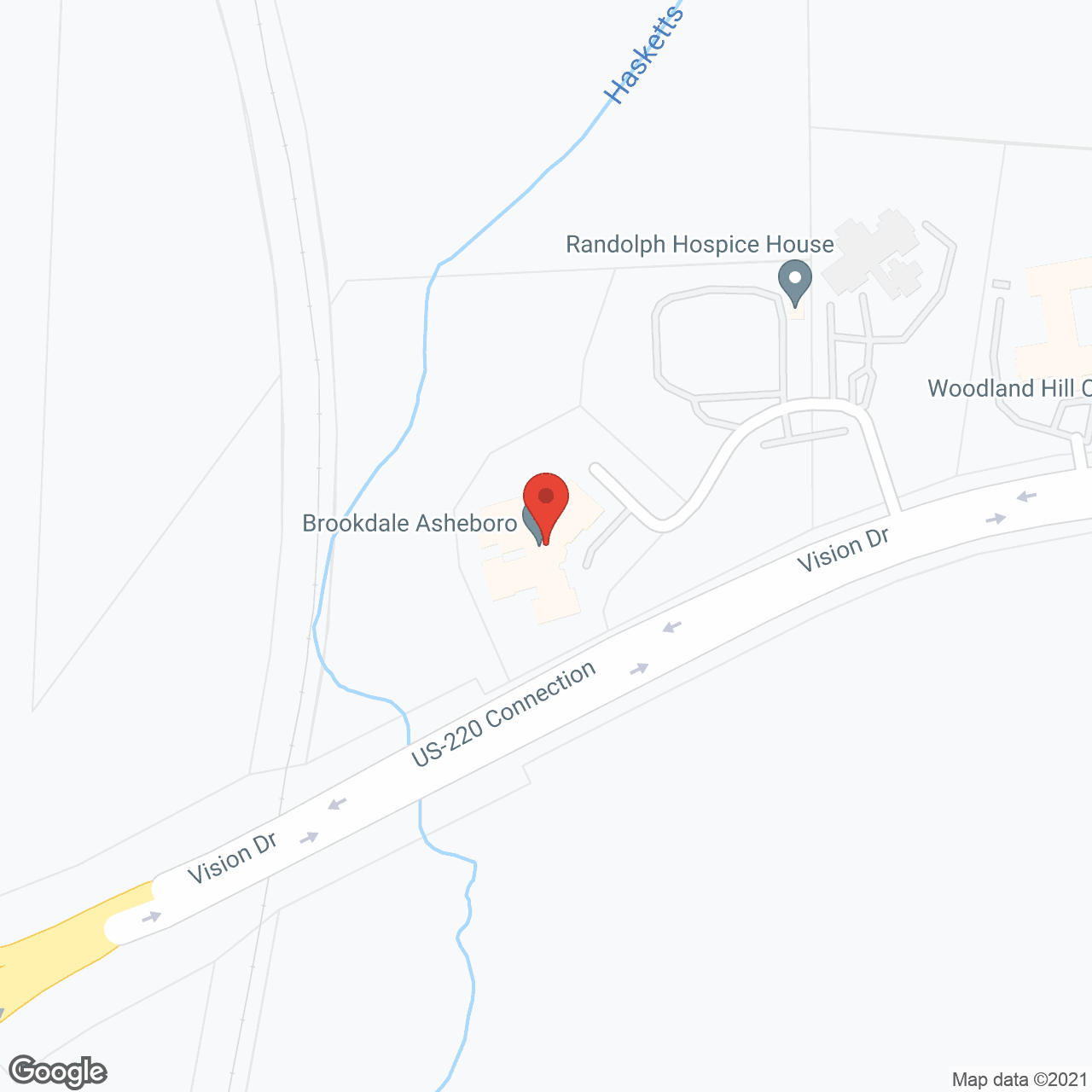 Map of the neighborhood around Brookdale Asheboro