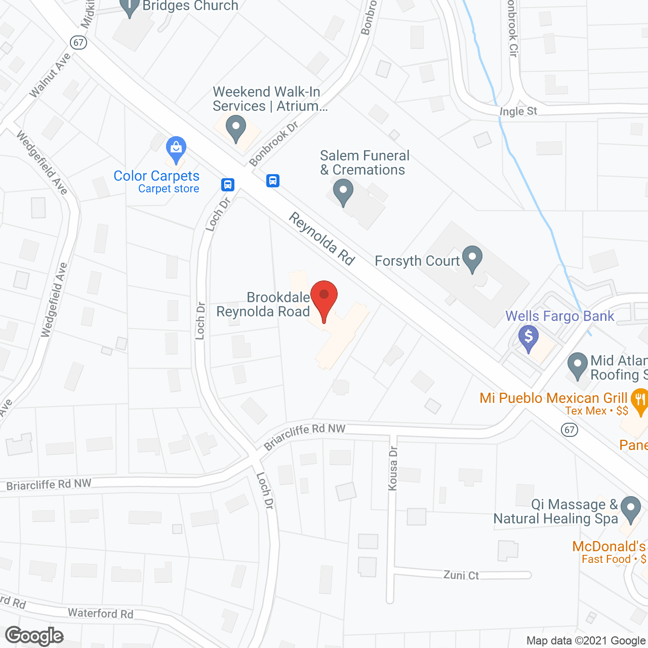 Map of the neighborhood around Brookdale Reynolda Road