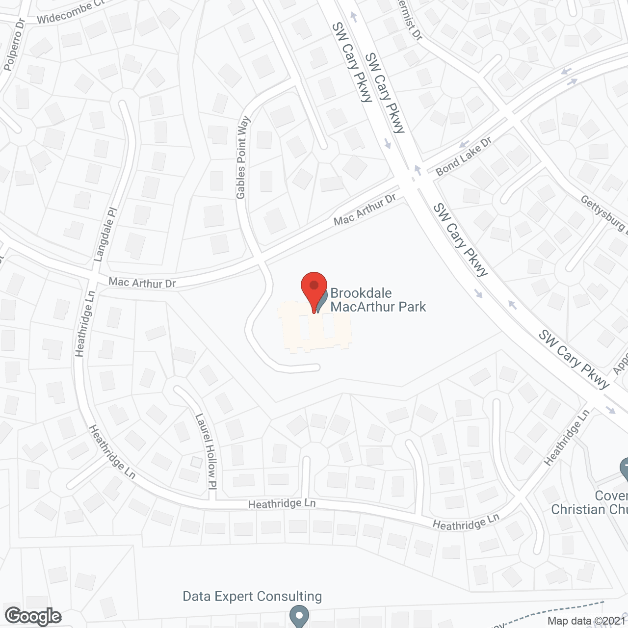 Map of the neighborhood around Brookdale MacArthur Park