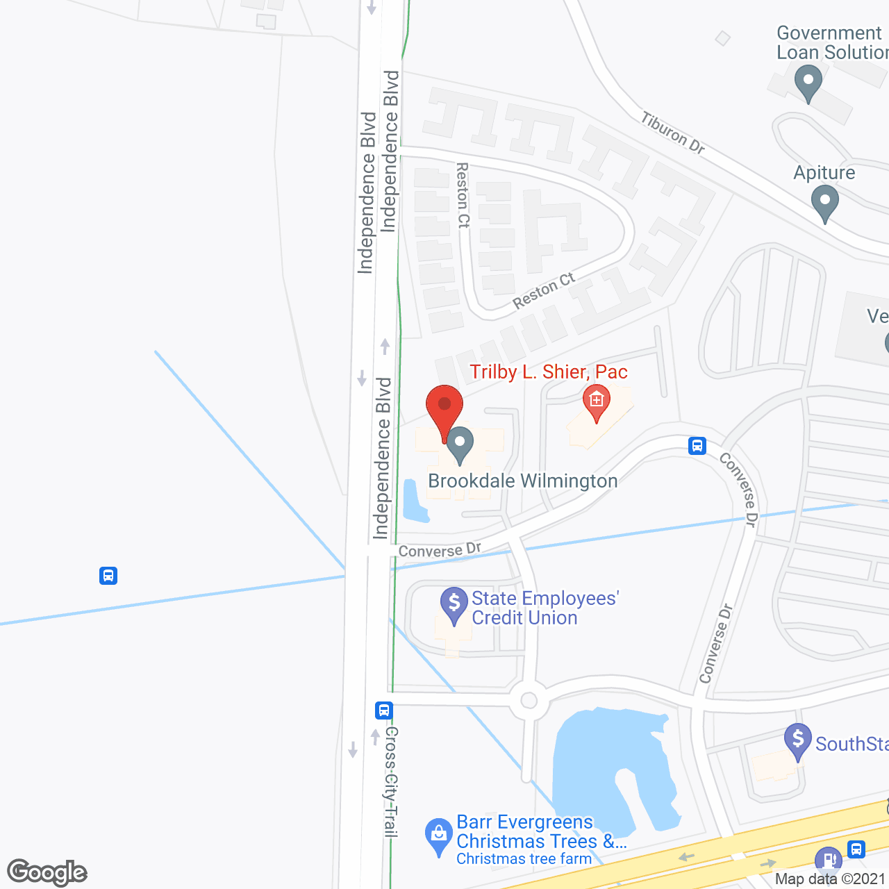 Map of the neighborhood around Brookdale Wilmington