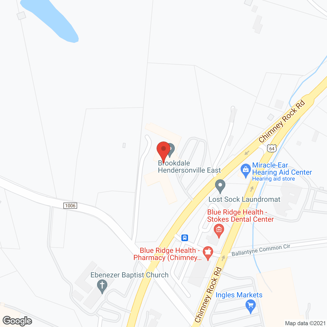 Map of the neighborhood around Brookdale Hendersonville East