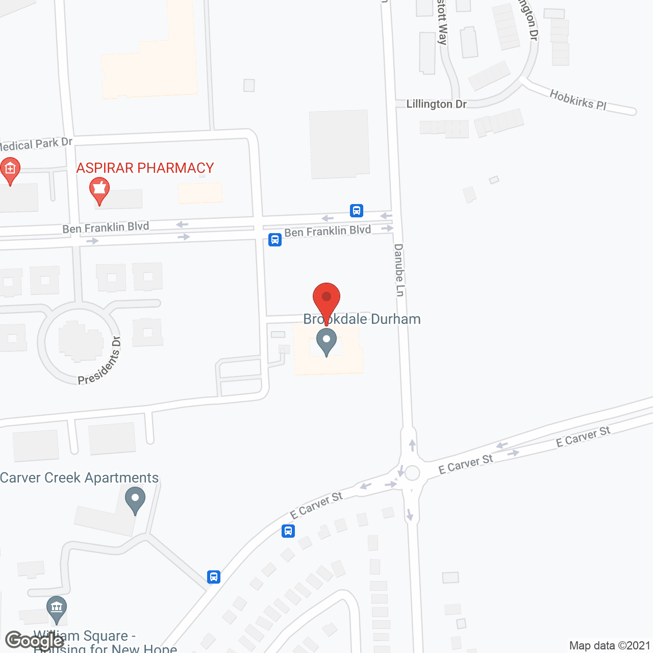 Map of the neighborhood around Brookdale Durham