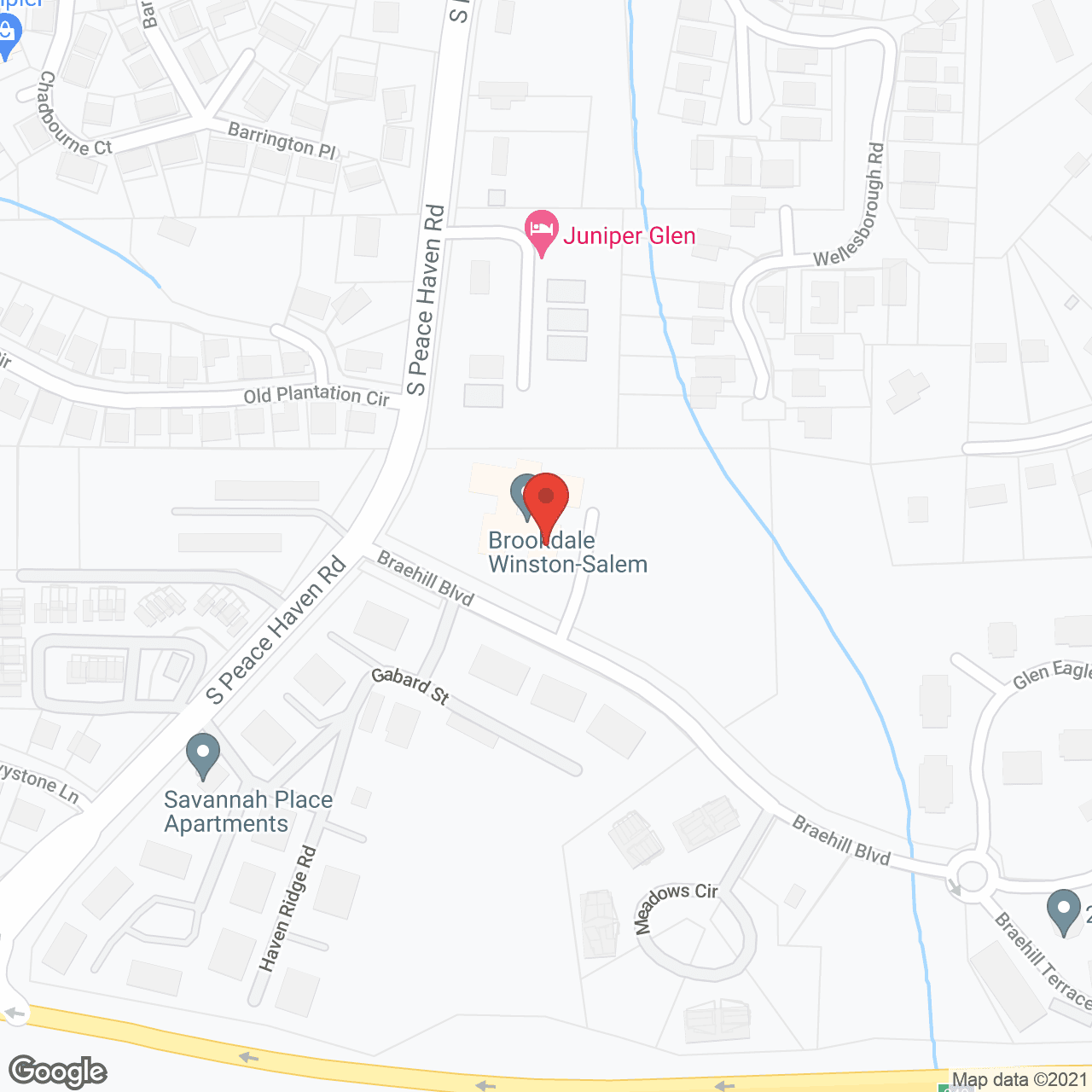 Map of the neighborhood around Brookdale Winston-Salem