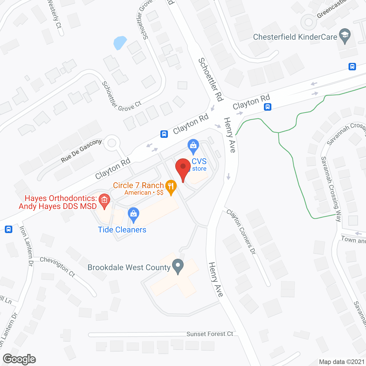 Map of the neighborhood around Brookdale West County