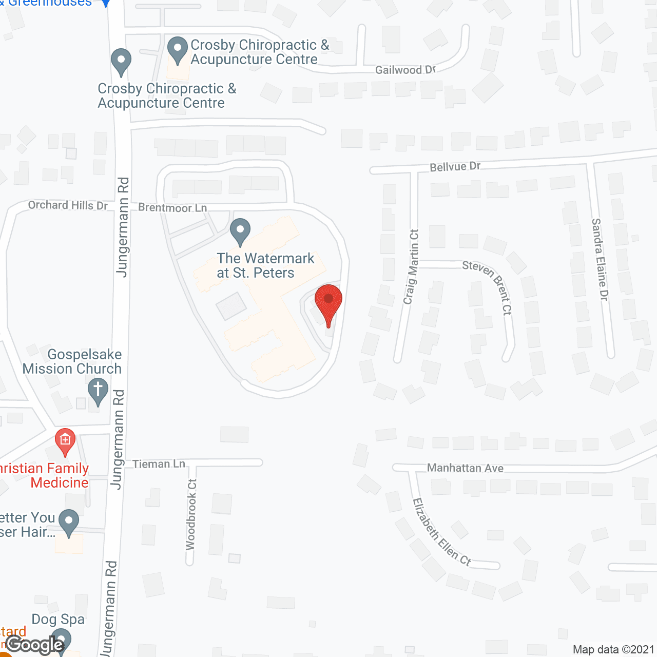 Map of the neighborhood around Watermark at St. Peters