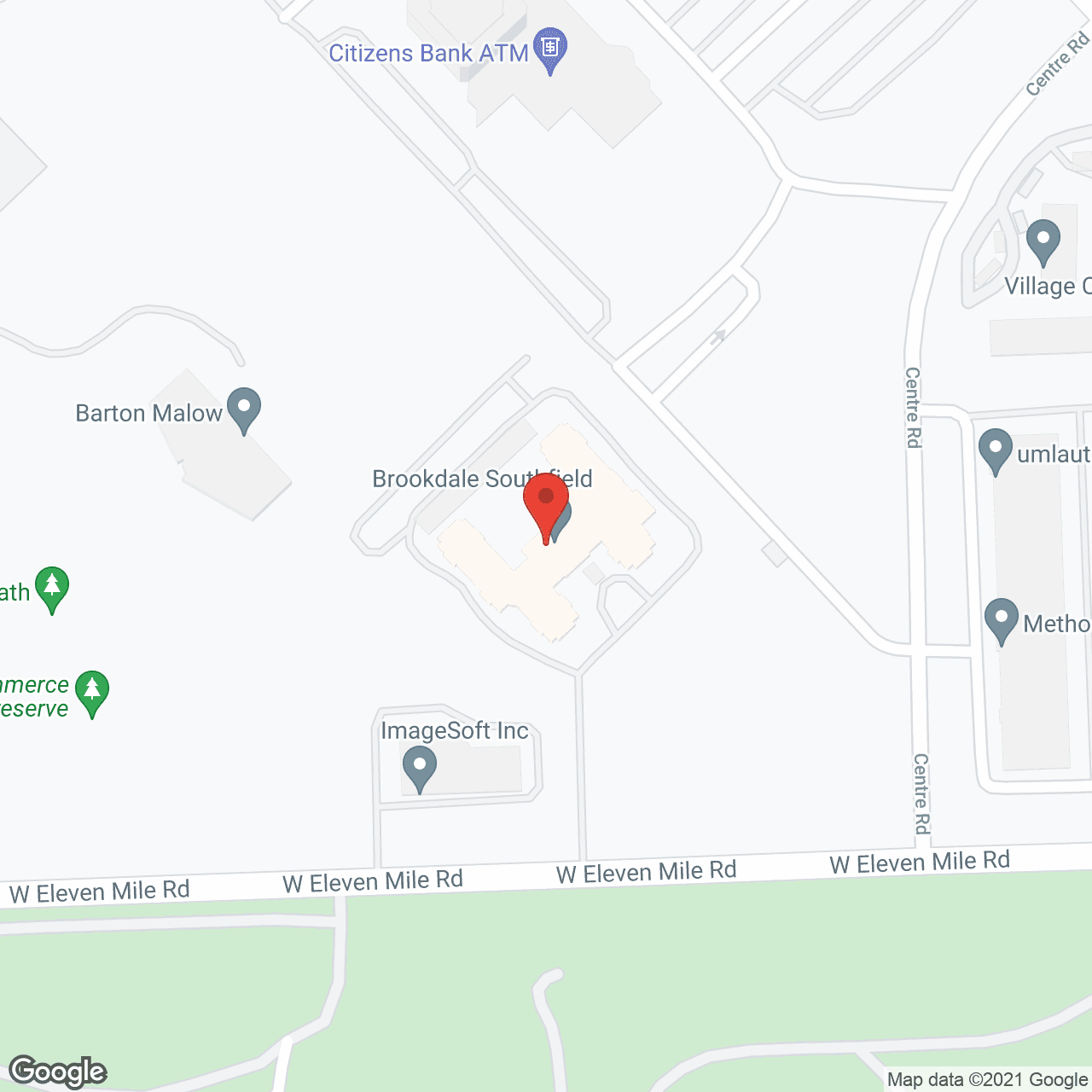Map of the neighborhood around Brookdale Southfield