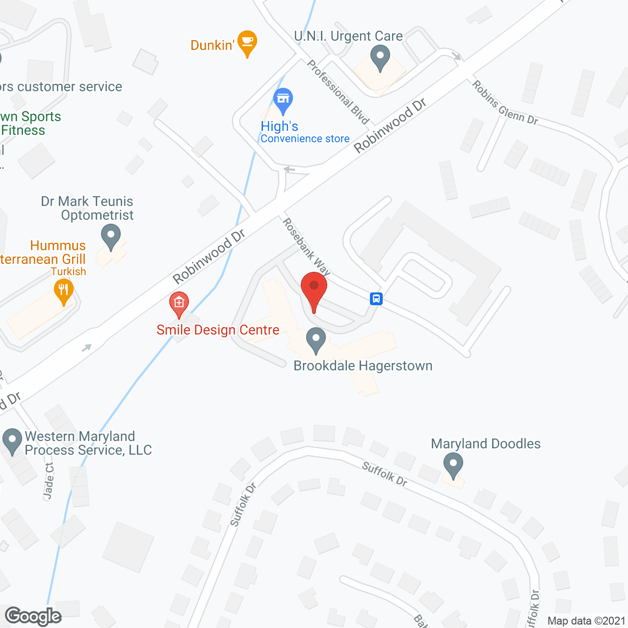 Map of the neighborhood around Brookdale Hagerstown