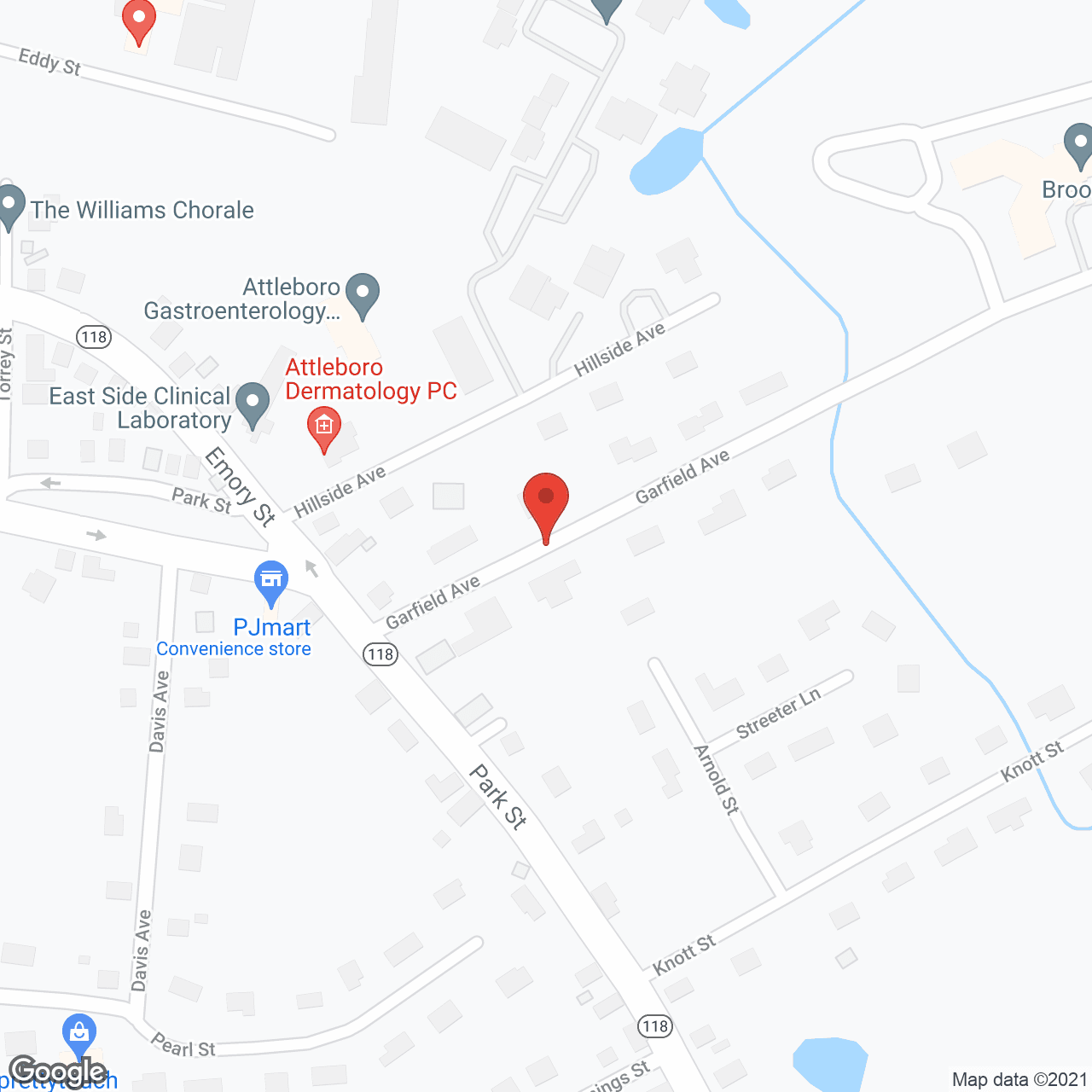 Map of the neighborhood around Brookdale Attleboro