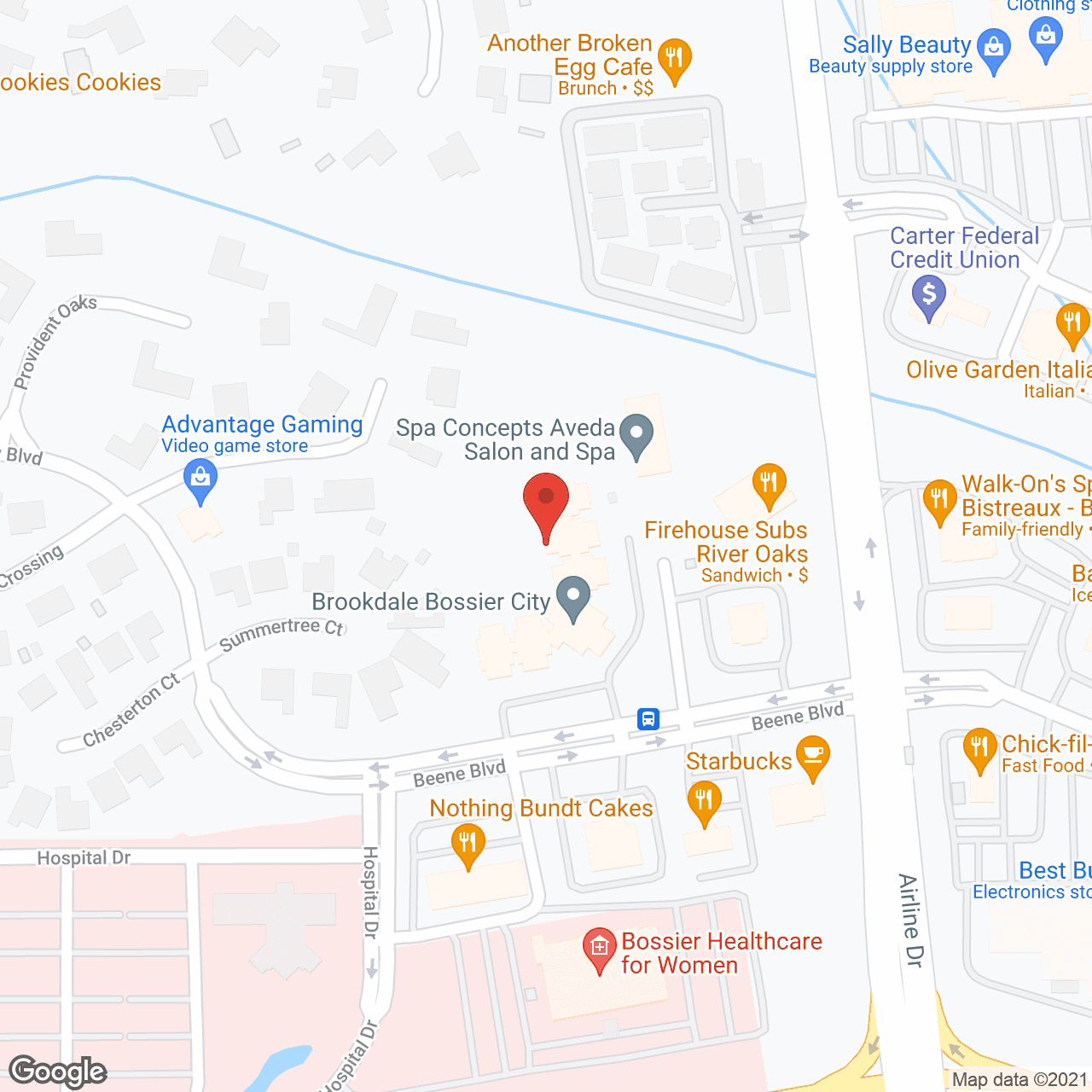 Map of the neighborhood around Brookdale Bossier City