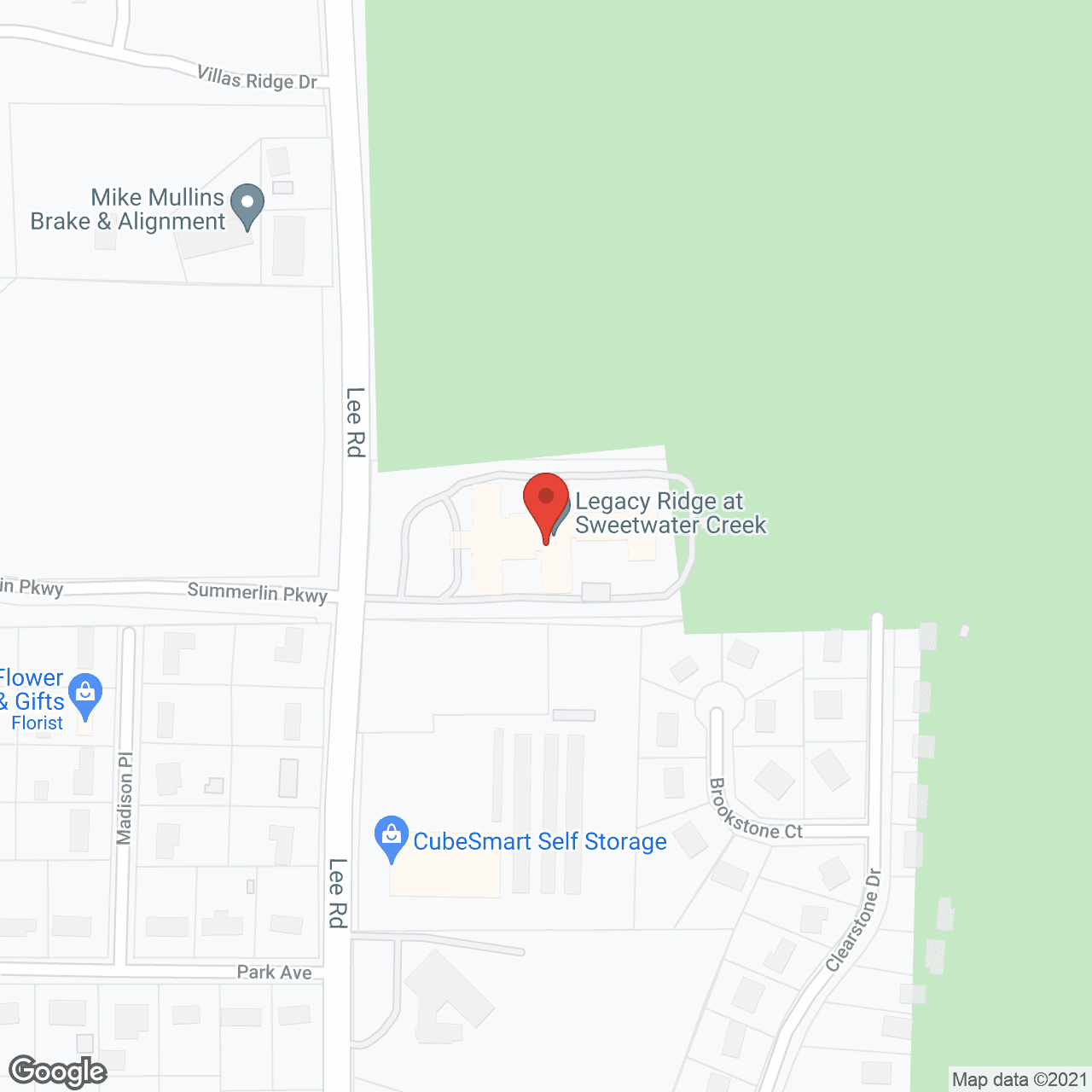Map of the neighborhood around Sweetwater Creek