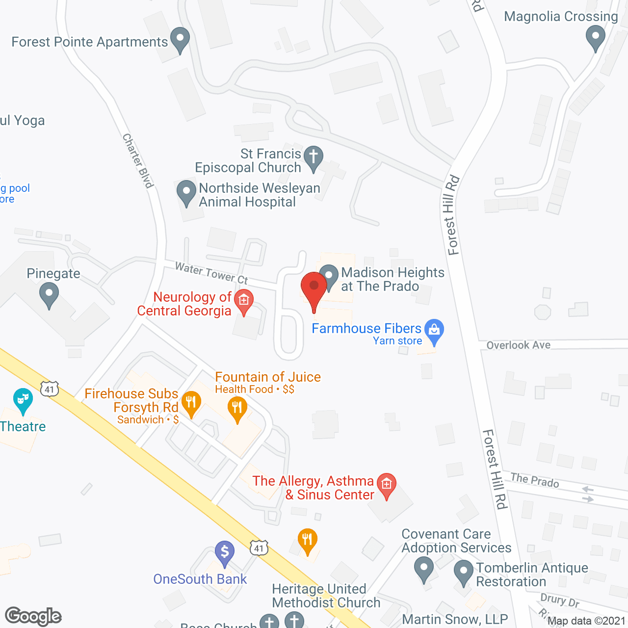 Map of the neighborhood around Madison Heights at Prado
