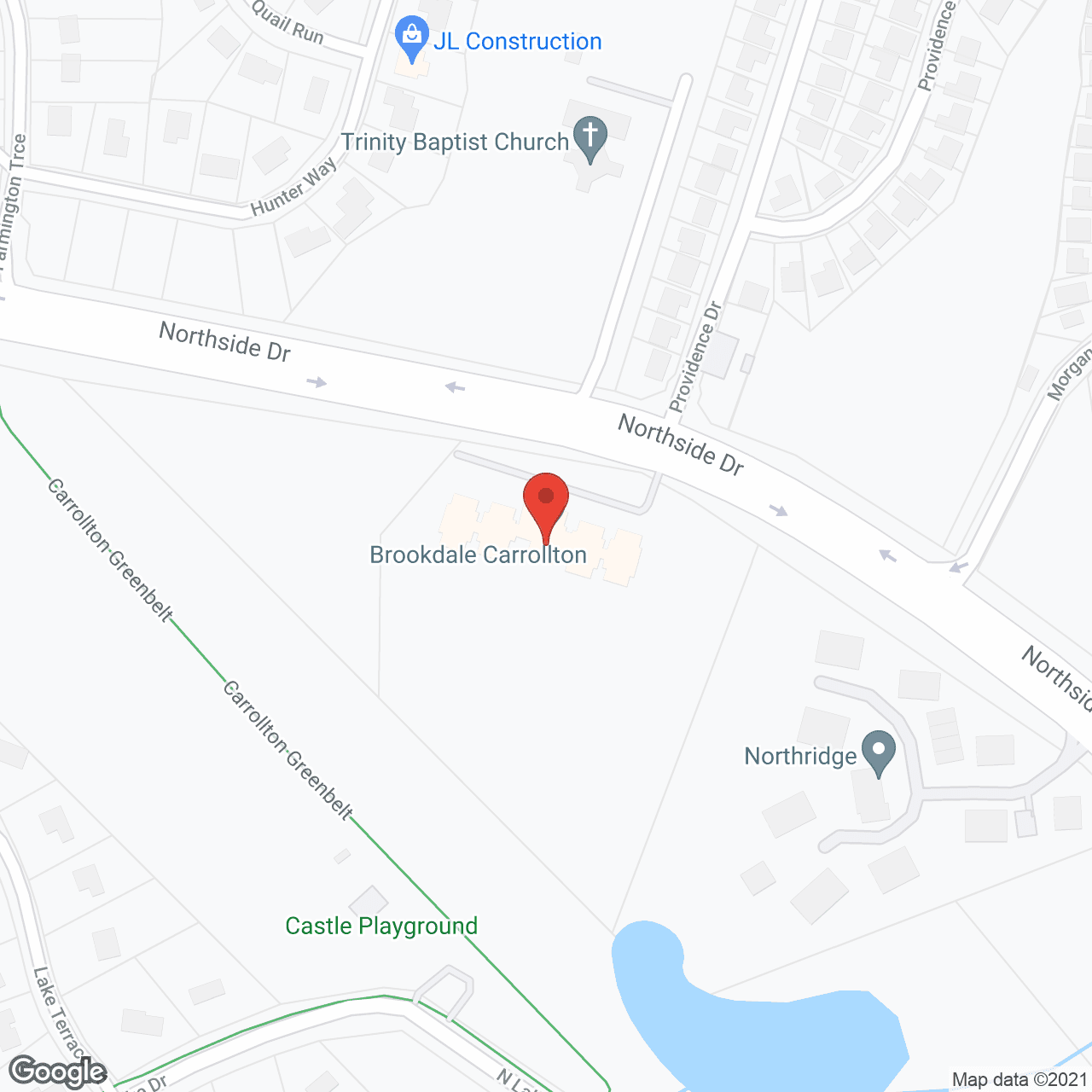 Map of the neighborhood around Brookdale Carrollton